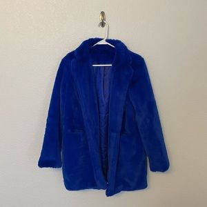 Royal Blue EUC Soft Faux Fur Jacket Small S